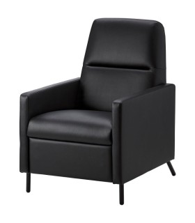 صندلی راحتی خوابیده ایکیا مدل GISTAD رویه چرم رنگ مشکی