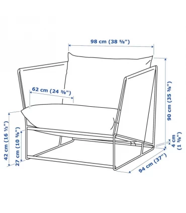 صندلی راحتی ایکیا مدل HAVSTEN قابل استفاده در داخل و فضای بیرونی