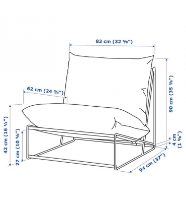 صندلی راحتی بدون دسته ایکیا مدل HAVSTEN قابل استفاده در داخل و فضای بیرونی