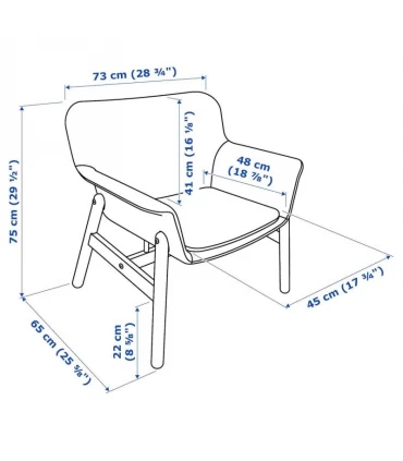 صندلی راحتی ایکیا مدل VEDBO رویه پارچه آبی