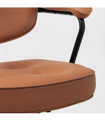 صندلی اداری کلاسیک ایکیا مدل ALEFJALL رویه چرم طبیعی رنگ قهوه ای روشن