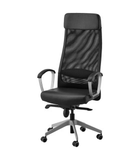 ELDBERGET / MALSKÄR Swivel chair + pad, dark gray/black - IKEA