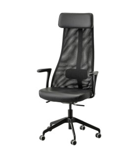 ELDBERGET / MALSKÄR Swivel chair + pad, dark gray/black - IKEA