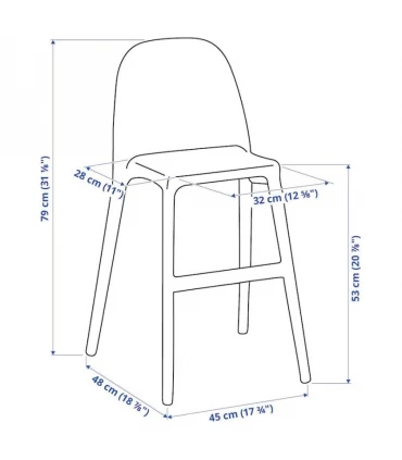 صندلی ناهار خوری مخصوص کودک ایکیا مدل URBAN رنگ سفید