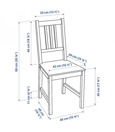 صندلی ناهار خوری چوبی ایکیا مدل STEFAN