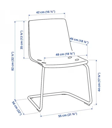 صندلی ناهار خوری پلی کربنات ایکیا مدل TOBIAS شفاف سفید