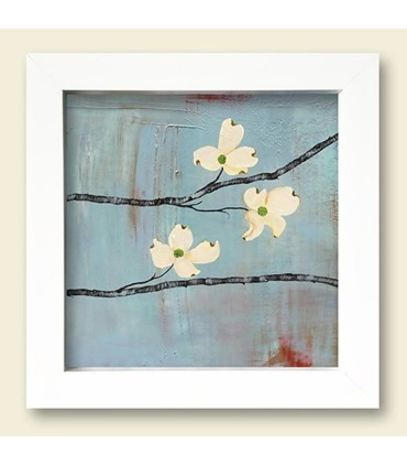 تابلو نقاشی چاپی طرح شاخه گل سفید آرت هوم کد B77