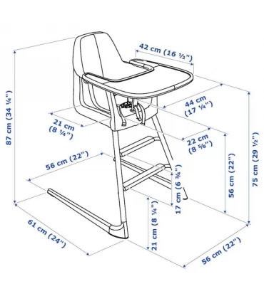 صندلی ناهار خوری کودک بلند ایکیا مدل LANGUR به همراه سینی