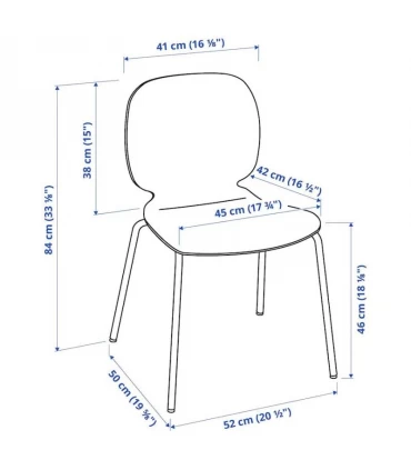 صندلی ناهار خوری پایه فلزی ایکیا مدل SVENBERTIL بدنه مشکی رنگ سفید