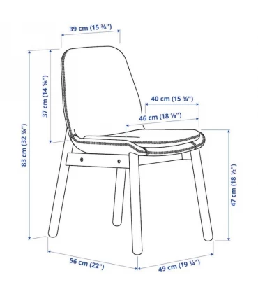 صندلی ناهار خوری ایکیا مدل VEDBO رویه تمام پارچه