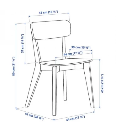 صندلی ناهار خوری تمام چوب ایکیا مدل LISABO خودرنگ