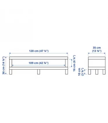 میز تلویزیون ایکیا مدل LACK رنگ قهوه ای تیره عرض 120 سانتیمتر
