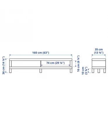 میز تلویزیون ایکیا مدل LACK رنگ سفید عرض 160 سانتیمتر